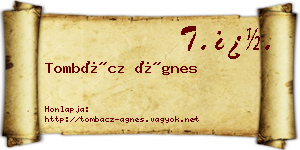 Tombácz Ágnes névjegykártya